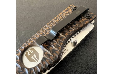 Image of Hoffner Knives Folding Knife, 3.5in, 440c, Spear Point Blade, Chiseled Maduro Grip, Silver Combo Blade, FK-S3CBS-CMA