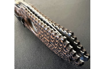 Image of Hoffner Knives Folding Knife, 3.5in, 440c, Spear Point Blade, Chiseled Maduro Grip, Silver Combo Blade, FK-S3CBS-CMA