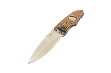 Image of Hoffner Knives Folding Knife, 3.5in, 440c, Spear Point Blade, Chiseled Maduro Grip, Silver Combo Blade, FK-S3CBS-CMA
