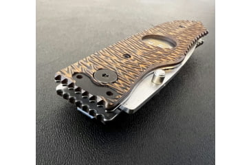Image of Hoffner Knives Folding Knife, 3.5in, 440c, Spear Point Blade, Chiseled Maduro Grip, Silver Smooth Blade, FK-S3SBS-CMA