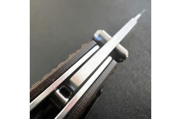 Image of Hoffner Knives Folding Knife, 3.5in, 440c, Spear Point Blade, Chiseled Maduro Grip, Silver Smooth Blade, FK-S3SBS-CMA
