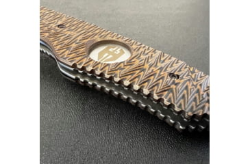 Image of Hoffner Knives Folding Knife, 3.5in, 440c, Spear Point Blade, Chiseled Maduro Grip, Silver Smooth Blade, FK-S3SBS-CMA