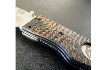 Image of Hoffner Knives Folding Knife, 3.5in, 440c, Spear Point Blade, Chiseled Maduro Grip, Silver Smooth Blade, FK-S3SBS-CMA