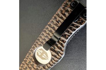 Image of Hoffner Knives Folding Knife, 3.5in, 440c, Spear Point Blade, Chiseled Maduro Grip, Silver Smooth Blade, FK-S3SBS-CMA
