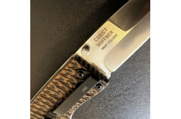 Image of Hoffner Knives Folding Knife, 3.5in, 440c, Spear Point Blade, Chiseled Maduro Grip, Silver Smooth Blade, FK-S3SBS-CMA