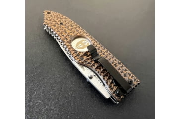 Image of Hoffner Knives Folding Knife, 3.5in, 440c, Spear Point Blade, Chiseled Maduro Grip, Silver Smooth Blade, FK-S3SBS-CMA