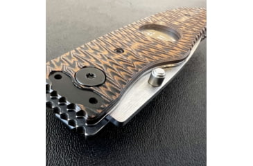 Image of Hoffner Knives Folding Knife, 3.5in, 440c, Spear Point Blade, Chiseled Maduro Grip, Silver Smooth Blade, FK-S3SBS-CMA