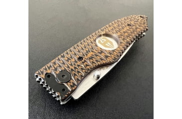 Image of Hoffner Knives Folding Knife, 3.5in, 440c, Spear Point Blade, Chiseled Maduro Grip, Silver Smooth Blade, FK-S3SBS-CMA