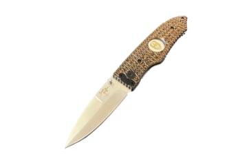 Image of Hoffner Knives Folding Knife, 3.5in, 440c, Spear Point Blade, Chiseled Maduro Grip, Silver Smooth Blade, FK-S3SBS-CMA