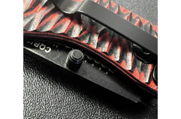 Image of Hoffner Knives Folding Knife, 3.5in, 440c, Spear Point Blade, Chiseled Nightstalker Grip, Black Combo Blade, FK-S3CBK-CRB