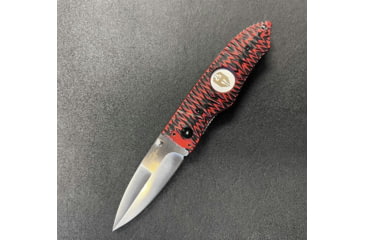 Image of Hoffner Knives Folding Knife, 3.5in, 440c, Spear Point Blade, Chiseled Nightstalker Grip, Silver Smooth Blade, FK-S3SBS-CRB