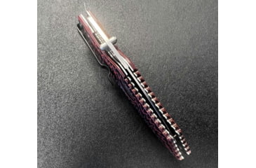 Image of Hoffner Knives Folding Knife, 3.5in, 440c, Spear Point Blade, Chiseled Nightstalker Grip, Silver Smooth Blade, FK-S3SBS-CRB