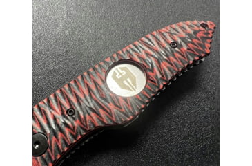 Image of Hoffner Knives Folding Knife, 3.5in, 440c, Spear Point Blade, Chiseled Nightstalker Grip, Silver Smooth Blade, FK-S3SBS-CRB