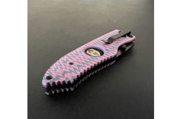 Image of Hoffner Knives Folding Knife, 3.5in, 440c, Spear Point Blade, Chiseled Valkyrie Grip, Black Combo Blade, FK-S3CBK-CPG