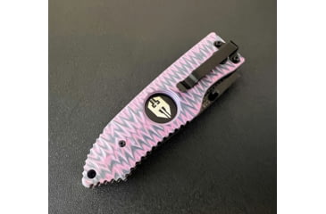 Image of Hoffner Knives Folding Knife, 3.5in, 440c, Spear Point Blade, Chiseled Valkyrie Grip, Black Combo Blade, FK-S3CBK-CPG