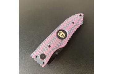 Image of Hoffner Knives Folding Knife, 3.5in, 440c, Spear Point Blade, Chiseled Valkyrie Grip, Black Combo Blade, FK-S3CBK-CPG