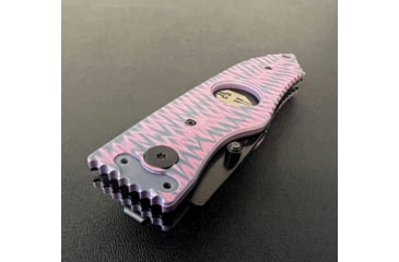 Image of Hoffner Knives Folding Knife, 3.5in, 440c, Spear Point Blade, Chiseled Valkyrie Grip, Black Combo Blade, FK-S3CBK-CPG