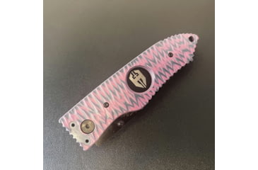 Image of Hoffner Knives Folding Knife, 3.5in, 440c, Spear Point Blade, Chiseled Valkyrie Grip, Black Smooth Blade, FK-S3SBK-CPG