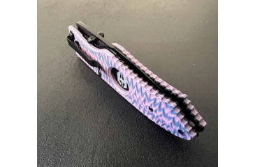 Image of Hoffner Knives Folding Knife, 3.5in, 440c, Spear Point Blade, Chiseled Valkyrie Grip, Black Smooth Blade, FK-S3SBK-CPG