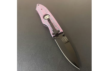 Image of Hoffner Knives Folding Knife, 3.5in, 440c, Spear Point Blade, Chiseled Valkyrie Grip, Black Smooth Blade, FK-S3SBK-CPG
