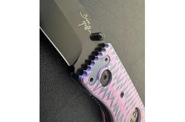 Image of Hoffner Knives Folding Knife, 3.5in, 440c, Spear Point Blade, Chiseled Valkyrie Grip, Black Smooth Blade, FK-S3SBK-CPG