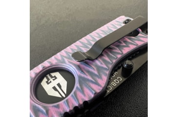 Image of Hoffner Knives Folding Knife, 3.5in, 440c, Spear Point Blade, Chiseled Valkyrie Grip, Black Smooth Blade, FK-S3SBK-CPG