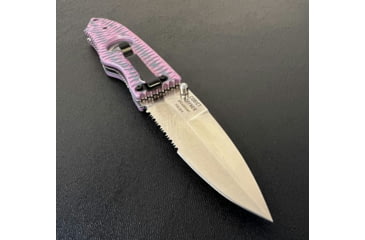 Image of Hoffner Knives Folding Knife, 3.5in, 440c, Spear Point Blade, Chiseled Valkyrie Grip, Silver Combo Blade, FK-S3CBS-CPG