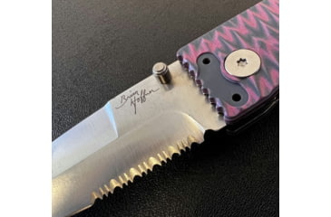 Image of Hoffner Knives Folding Knife, 3.5in, 440c, Spear Point Blade, Chiseled Valkyrie Grip, Silver Combo Blade, FK-S3CBS-CPG
