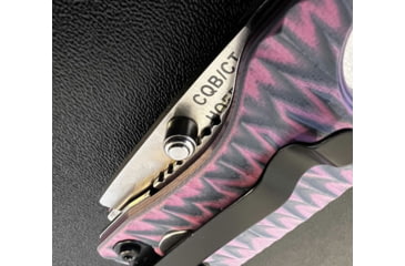 Image of Hoffner Knives Folding Knife, 3.5in, 440c, Spear Point Blade, Chiseled Valkyrie Grip, Silver Combo Blade, FK-S3CBS-CPG