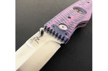 Image of Hoffner Knives Folding Knife, 3.5in, 440c, Spear Point Blade, Chiseled Valkyrie Grip, Silver Smooth Blade, FK-S3SBS-CPG