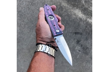 Image of Hoffner Knives Folding Knife, 3.5in, 440c, Spear Point Blade, Chiseled Valkyrie Grip, Silver Smooth Blade, FK-S3SBS-CPG