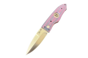Image of Hoffner Knives Folding Knife, 3.5in, 440c, Spear Point Blade, Chiseled Valkyrie Grip, Silver Smooth Blade, FK-S3SBS-CPG
