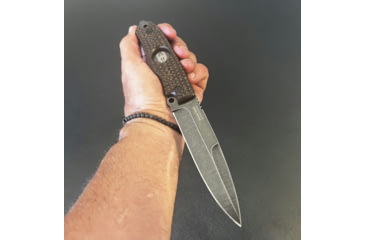 Image of Hoffner Knives Hand Spear Fixed Blade Knife, 5in, 440C Steel, Chiseled Maduro Grip, Black Smooth Blade, Black, HS-S5SBK-CMA