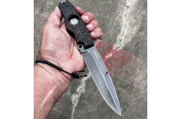 Image of Hoffner Knives Hand Spear Fixed Blade Knife, 5in, 440C Steel, Chiseled Maduro Grip, Black Smooth Blade, Black, HS-S5SBK-CMA