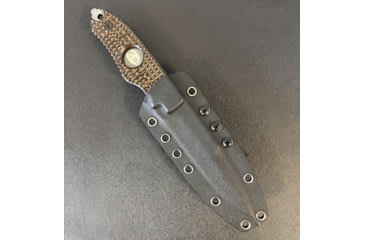 Image of Hoffner Knives Hand Spear Fixed Blade Knife, 5in, 440C Steel, Chiseled Maduro Grip, Black Smooth Blade, Black, HS-S5SBK-CMA