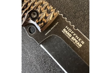 Image of Hoffner Knives Hand Spear Fixed Blade Knife, 5in, 440C Steel, Chiseled Maduro Grip, Black Smooth Blade, Black, HS-S5SBK-CMA