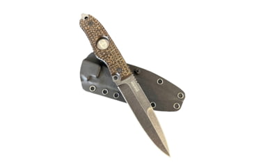 Image of Hoffner Knives Hand Spear Fixed Blade Knife, 5in, 440C Steel, Chiseled Maduro Grip, Black Smooth Blade, Black, HS-S5SBK-CMA