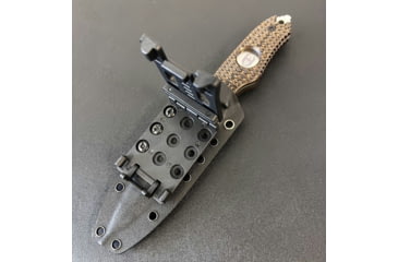 Image of Hoffner Knives Hand Spear Fixed Blade Knife, 5in, 440C Steel, Chiseled Maduro Grip, Silver Smooth Blade, Black, HS-S5SBS-CMA