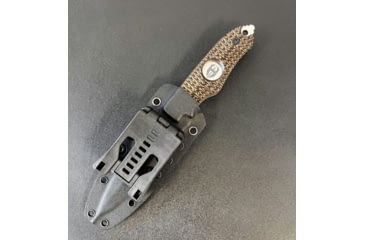 Image of Hoffner Knives Hand Spear Fixed Blade Knife, 5in, 440C Steel, Chiseled Maduro Grip, Silver Smooth Blade, Black, HS-S5SBS-CMA