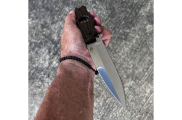Image of Hoffner Knives Hand Spear Fixed Blade Knife, 5in, 440C Steel, Chiseled Maduro Grip, Silver Smooth Blade, Black, HS-S5SBS-CMA