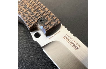 Image of Hoffner Knives Hand Spear Fixed Blade Knife, 5in, 440C Steel, Chiseled Maduro Grip, Silver Smooth Blade, Black, HS-S5SBS-CMA