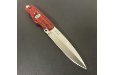 Image of Hoffner Knives Hand Spear Fixed Blade Knife, 5in, 440C Steel, Chiseled Nightstalker Grip, Silver Smooth Blade, Black, HS-S5SBS-CRB