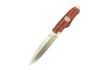 Image of Hoffner Knives Hand Spear Fixed Blade Knife, 5in, 440C Steel, Chiseled Nightstalker Grip, Silver Smooth Blade, Black, HS-S5SBS-CRB