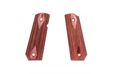 Image of Hogue 1911 Govt. Ambidextrous Safety Cut Grip, Model Bobtail, Checkered, Rosewood Laminate, 45551