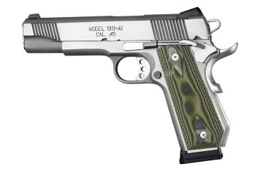 Image of Hogue 1911 Govt. Grip, Model Bobtail, Checkered, G10 G-Mascus, Green Lava 01958
