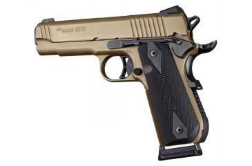 Image of Hogue 1911 Govt. Grip, Model Round Heel, Checkered, G10, Black 01859