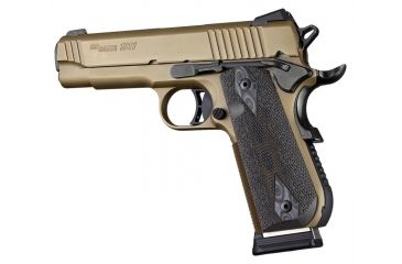 Image of Hogue 1911 Govt. Grip, Model Round Heel, Checkered, G10 G-Mascus, Black/Grey 01857