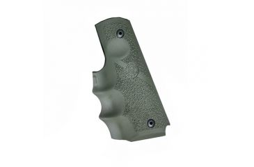 Image of Hogue 1911 Govt. Laser Enhanced Grip, Green Laser, Govt. 1911 Model Rubber Grip, with Finger Grooves OD Green, Green, 45981