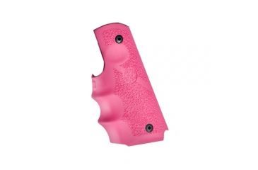 Image of Hogue 1911 Govt. Laser Enhanced Grip, Green Laser, Govt. 1911 Model Rubber Grip, with Finger Grooves Pink, Pink, 45987