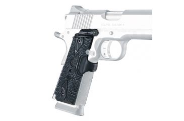 Image of Hogue 1911 Govt. Laser Enhanced Grip, Green Laser, Piranha Grip, G10 - G-Mascus, Black, 45188